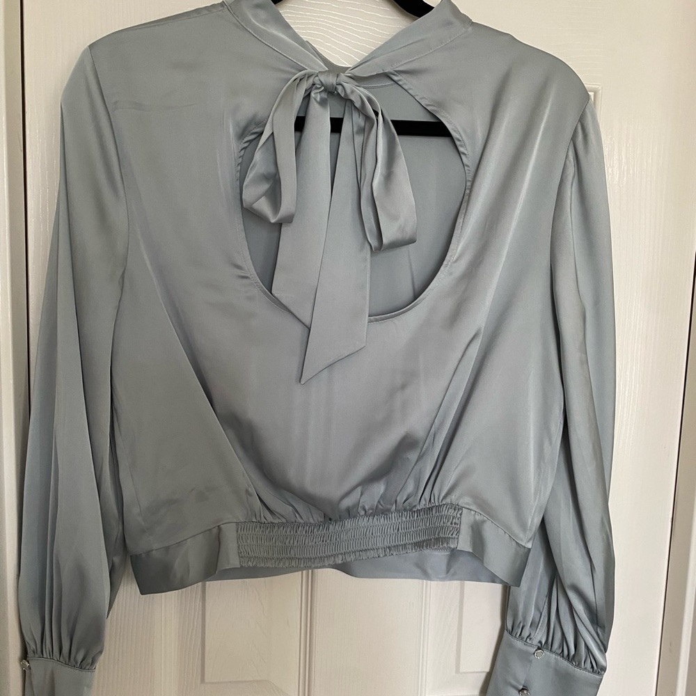Express | Baby blue silk blouse
